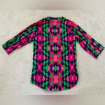 Escapada Living Top 3/4 Sleeve Size M Pink Navy Green Colorful Lightweight Photo 3