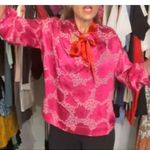 Le Superbe Aurora Floral Tie Neck Blouse Size XS New with Tag MSRP $425 Pink Photo 8