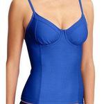 Athleta Kaimana Tankini Top 36 B/C TALL Swim Bustier Bra Cup Blue Surf Underwire Photo 0