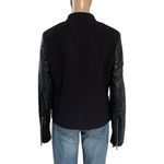 Black Rivet  zippered jacket with faux leather sleeves Photo 3
