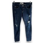 Hollister Womens Jeans Sz 11R Super Skinny Dark Blue 30x31 Ripped Distressed Photo 1