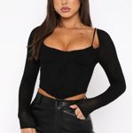 White Fox Boutique NWT White Fox Treat Me Well Long Sleeve Bustier Black Sz XS Photo 0