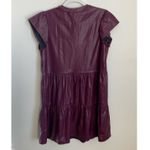 Pinch‎ Deep Wine Faux Leather Dress NWT size large Purple Photo 3