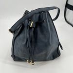 JustFab faux leather drawstring bag side tassel gold hardware spacious on the go Photo 2