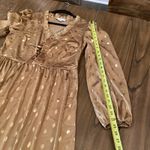 Never Fully Dressed long sleeve foil mettalic gold spot midi maxi ruffle dress 8 Photo 7