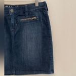 Old Navy Dark Denim Mini Skirt Zippers Size 2  Stretch Fit Low Rise Cowgirl Punk Photo 2