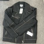 Leather Biker Jacket Black Size 6 Photo 4