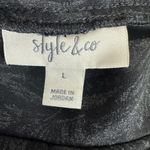 Style & Co Black Gray Paisley Print Mid Rise Skinny Knit Pull On Dress Pants L Photo 4