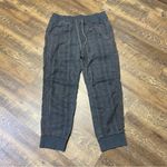Anthropologie  Gray Kallie Leopard Plaid Print Pockets Jogger Womens Medium Photo 1