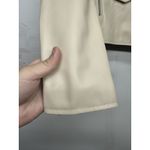 Nine West Women’s  Faux Leather Moto Jacket Size Small Cream Zip Pockets Photo 2
