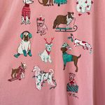 J.Crew Women's Collector Tee Pink 12 Dogs Of Christmas Long Sleeve Size XL. NEW Photo 3