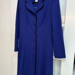 Vintage 90s Evan Picone Royal Blue Worsted Wool Coat Dress Size 10 Medium M Photo 1