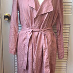 Catherine Malandrino Pink 100% linen wrap coat Size medium Photo 0