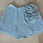 Peppermayo  Crochet Mini Shorts Maia Rose Size M in Sage Green Photo 0