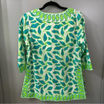 Gretchen Scott  Tunic Top Tropical Resort Wear Leaf Pattern Blouse Sz Small Photo 5