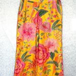 Farm Rio  Macaw Bloom Cropped Pants Yellow Pink Green Size Small Photo 1