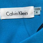 Calvin Klein  Color Block Sheath Dress Sleeveless Career Belted Blue Black Photo 4