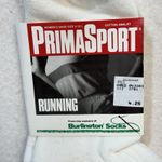 PRIMASPORT Pima Cotton Anklet Running Socks By Burlington Green Thread VTG White Photo 1