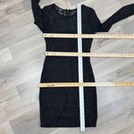 Bebe  Lace Overlay Bandeau‎ Pencil Dress Sheer Back Long Sleeve Black Medium Photo 11