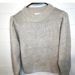 LUVLINK XS Pullover Sweater Puff Sleeve Crewneck Beige Knitwear Cottagecore Y2K Tan Photo 1