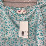 Levi's Women's Yvie Puff 3/4 Sleeve Cropped Blouse - Electric Green Floral Photo 10