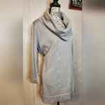 JM Collection MJ Collection Elegant Gray Cowl Neck Silver Sparkling Long Sleeves Sweater 1X Photo 3