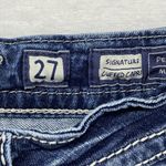 Miss Me Jeans Womens 27 cuffed capri blue Denim embellished fleur de lis Pockets Photo 7