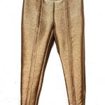 Ramy Brook Lucinda Gold Lame Metallic Pants High Rise Skinny Ankle Zip Size 00 Photo 2