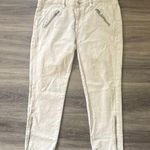 Daughters of the Liberation Beige Jeans with Zipper Accents Anthropologie Moto Tan Size 32 Photo 0