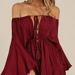 White Fox Boutique Summer Dreams Romper wine  Photo 0