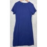 Soft Surroundings Soft‎ Surroundings Womens Dress L Blue Short-Sleeve V-Neck Ruched Side Slit Photo 5