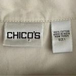 Chico's  Cotton Tan One Button Lightweight Cozy Womens Jacket SZ 1 Photo 8
