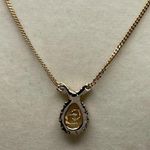Christian Dior Vintage Crystal Ribbon CD Pendant Necklace Photo 4