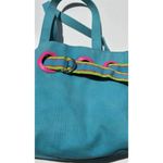 Polo Vintage Ralph Lauren Summer Canvas Tote Bag Purse Pink/Fuchsia & Blue Photo 6