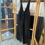 Free People A Line Wide Leg Cropped Plunging V Neck Denim Overalls - Sz 8 π§‘π Photo 4