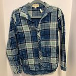 Cloth & Stone  BLUE WITH YELLOW STRIPE PLAID LONG SLEEVE BUTTONDOWN SHIRT SIZE XS Photo 0