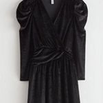 & Other Stories NWT Velvet Mini Dress Puffy Sleeves Bodycon Draped Long Sleeve 6 Photo 0