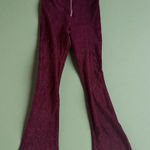 Topshop Cranberry Textured Flare Leg High Waist Pull On Pants Size 10 Tall Photo 0