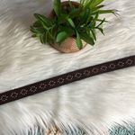 genuine leather embroidered stitched y2k belt Brown Size M Photo 1