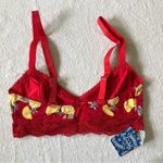 Free People Mari Printed Bralette Lemons Cherry Combo New XS Photo 4