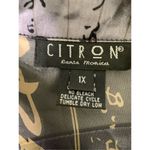 Citron Santa Monica Bird Asian Inspired Semi Shear blouse top women's size 1X Black Photo 2