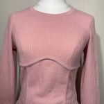 No Boundaries  Women’s Pink Ribbed Long Sleeve Fitted Top Size S (3-5) Photo 1