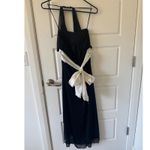 Y2K Vintage TRIXXI Black Sheer Tiered Tie Waist Bow Halter Midi Dress sz M Fairy Size M Photo 9