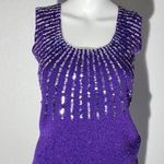 Investments Purple Sequin Knit Tank Top – Size Small Photo 0