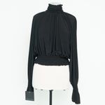 Norma Kamali . New! Black Turtle Peasant Top Photo 1