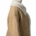 CAbi McQueen Jacket Faux Shearling Trim Soft Knit 3908 Tan Women’s Size Medium Photo 6