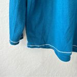 Cuddl Duds  Blue Fleece Pullover V Neck Back Crewneck Long sleeve Large Photo 3