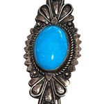 Antique Hünkar German Southwestern Style Turquoise 925 Silver Designer Brooch Photo 6