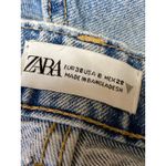 ZARA Women's Blue Light Wash High Rise Bermuda Boyfriend Denim Jean Shorts Sz 8 Photo 3