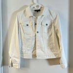 Talbots  Womens Classic Jean Trucker Jacket White Petite S Sp Photo 2